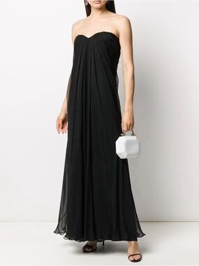 NWT ALEXANDER MCQUEEN Strapless Draped Silk Bustier Gown Size IT 44 US 10